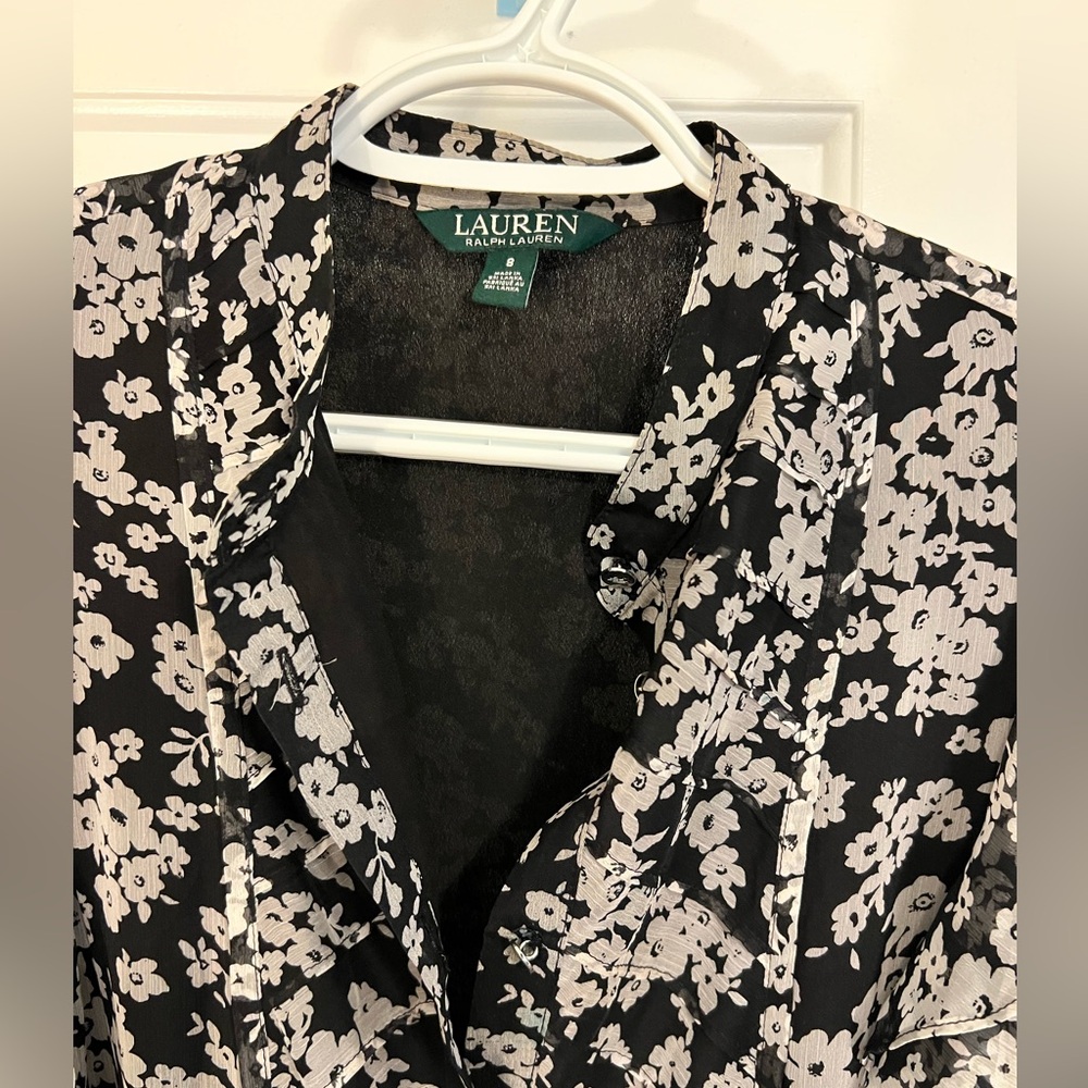 Lauren Ralph Lauren Black and White Floral Dress